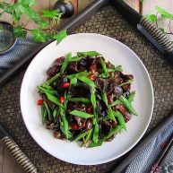 香辣豆角爆鸡胗
