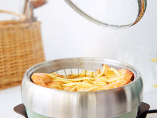 11、清蒸虾,时间到,散气