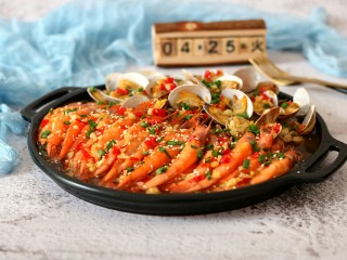 13、蒜蓉金针菇烤花蛤虾,成品