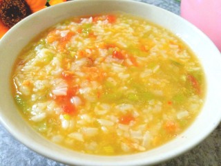 21、番茄丝瓜补钙粥,成品图一