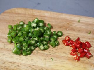 6、干锅麻辣鸡翅,青红辣椒切小丁