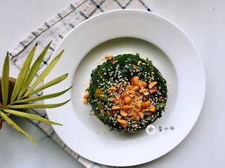 15、菠菜拌花生米,成品，待客小凉菜~