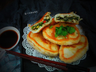 17、河南韭菜粉条水煎包,馅儿也很诱人！美味！