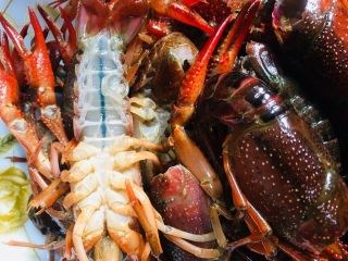 6、蒜蓉小龙虾,用同样的方法把所有的小龙虾都弄好并清洗干净放碗里备用