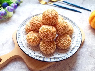 17、南瓜芝麻球,太漂亮了。