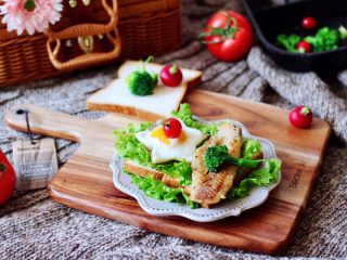 12、开放式鳕鱼鸡蛋三明治,成品一