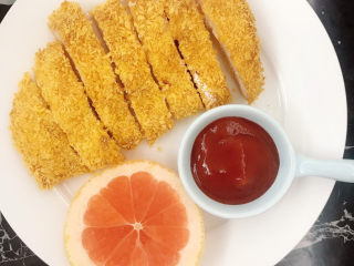 16、黄金鸡排,配上番茄酱～～