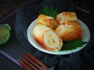 11、香蕉土司卷,酸甜的口感配上香蕉的软糯