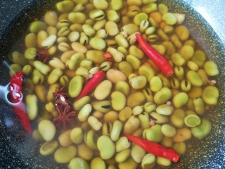 12、五香蚕豆,浸泡至自然晾凉以后捞出。