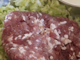 9、猪肉白菜水饺,开始调制肉馅，白菜猪肉饺的另一个主角当然是3肥7瘦的猪肉馅啦，别问我为什么不用剁肉泥，没办法，福州的菜市场就是这么贴心，买肉提供切片和搅泥服务的哇。