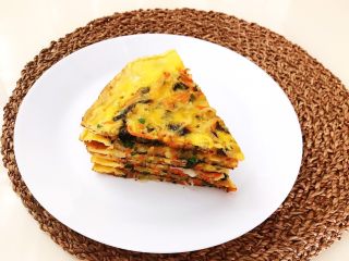 18、培根鸡蛋饼,培根鸡蛋饼软糯鲜香，还有蔬菜加入，做法简单，营养丰富~