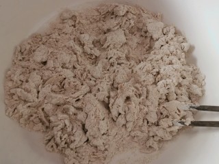5、黑麦馒头,先和成大片絮状
