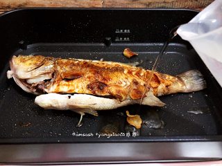 7、鲈鱼焖豆芽,倒入一碗清水,把水煮开