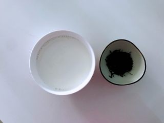 1、奶茶,准备好材料。红茶用的是茶叶，味道会更香浓，如果没有现成的用红茶包也可以。