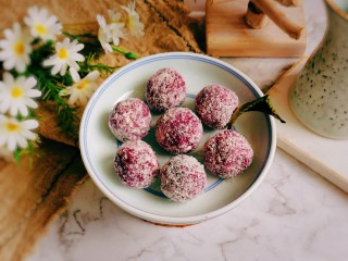 15、紫薯椰蓉球,甜美的下午茶