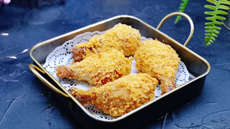 好吃不胖~无油低脂零失败的奥尔良面包糠烤鸡腿