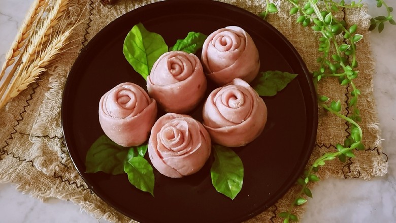 紫薯玫瑰花馒头