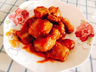 14、糖醋排骨,成品图。