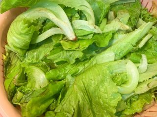 1、白灼生菜,生菜洗干净，沥干