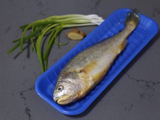 1、清蒸黄鱼,材料准备好