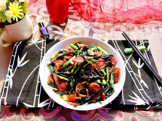 11、我爱家乡菜系列➕紫菜苔炒香肠,成品