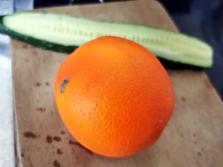 2、橙香红糟鸭脯,橙子与黄瓜