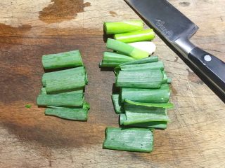 4、无肉不欢+麻辣猪肉条,葱切1寸左右，