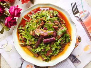 23、蒜蓉茄子芝麻菜,成品图