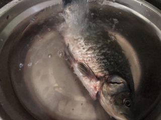 2、白菜豆腐汤,把鲫鱼洗洗清理干净内脏