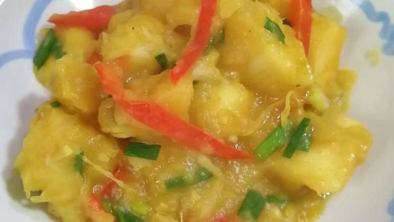 不一样的风味咖喱炒木薯