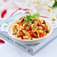 白菜心红油扇贝肉