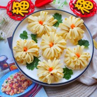 凉拌豆皮版花开富贵