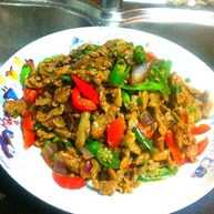 双椒爆孜然羊肉