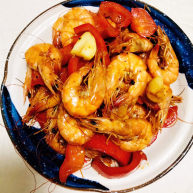 彩椒椒盐虾
