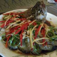 自创清蒸开屏鲈鱼