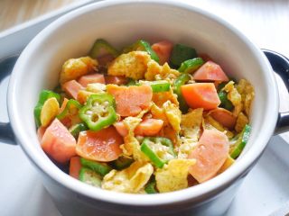 13、秋葵炒鸡蛋,成品图