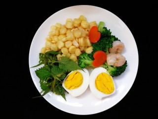 16、减脂系~凉拌虾仁西兰花胡萝卜,今日减脂早餐的配菜。