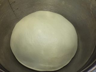 3、黑椒鸡肉汉堡,将面团搓圆放入盆内，盖上保鲜膜一发