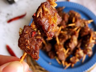 12、孜然牙签牛肉,成品