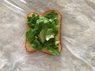 7、巨无霸口袋三明治,铺上用饮用水洗干净的生菜