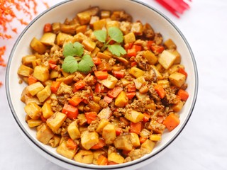 13、米饭杀手肉末炒杏鲍菇,开吃吧～