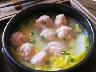 14、虾滑娃娃菜,出锅，撒葱花