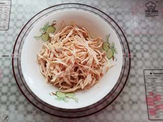 13、香醋手撕鸡,鸡肉撕成小条