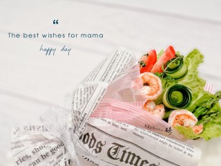 16、母亲节～沙拉花束,成品图一。