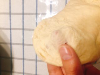 5、杂蔬沙拉面包,揉面团,大约揉半小时,揉至面团撕开会成膜为止