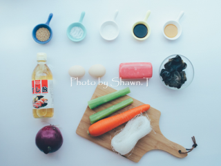 1、日式春雨沙拉,原料图