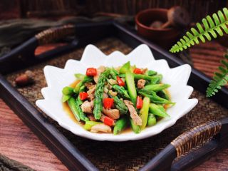 14、芦笋炒肉,成品一