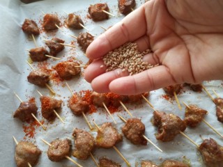 14、牙签肉烤箱版,白芝麻