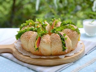 17、花环汉堡(植物油直接法),怎么看都是美美哒