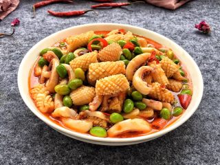 21、酱爆鱿鱼花,成品